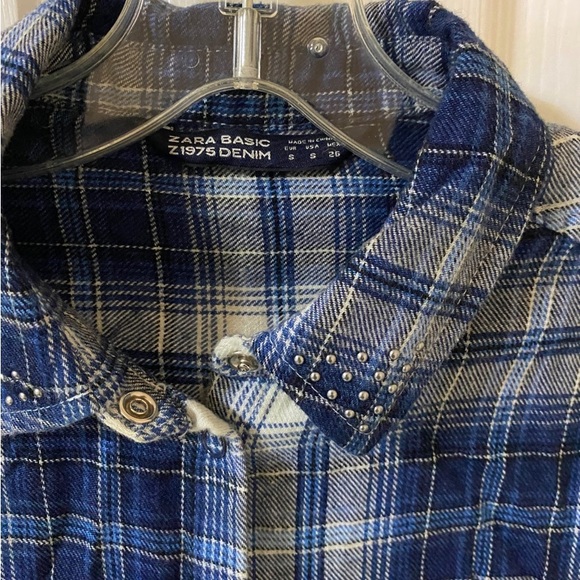 Zara blue button down shirt dress small - Picture 3 of 3